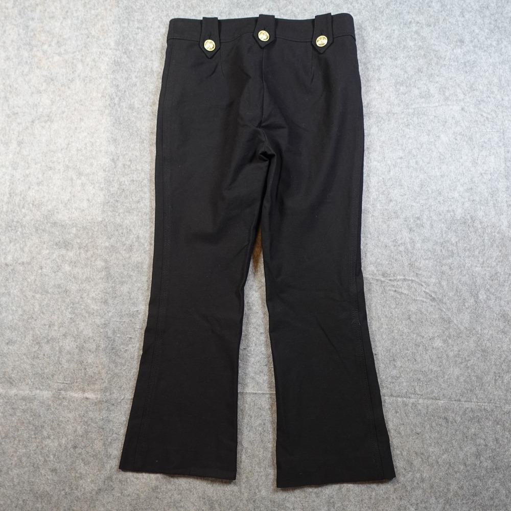 Derek Lam 10 Crosby Pants Womens 8 Robertson Flare Black Gold Button Sailor - Picture 16 of 16